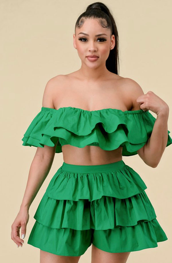 Mendez Ruffled Skirt Set
