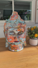 Multi-Color Buddha Head Sculpture
