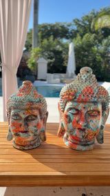 Multi-Color Buddha Head Sculpture