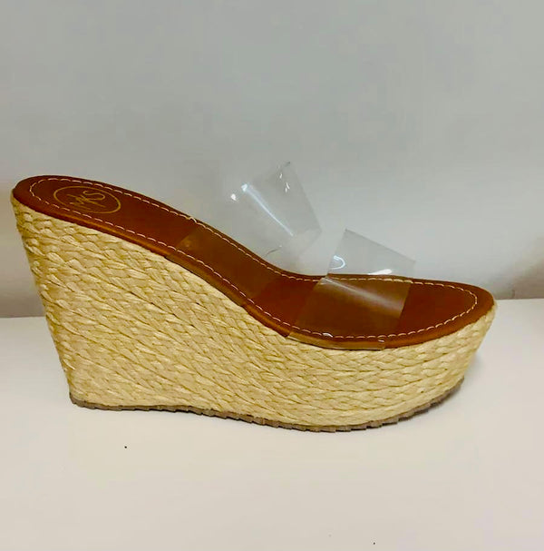 Double Clear Strap Wedge