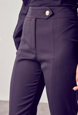 Ivanna High Waist Button Detail Pants