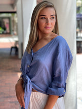 Amy Rolled Over Sleeve Top