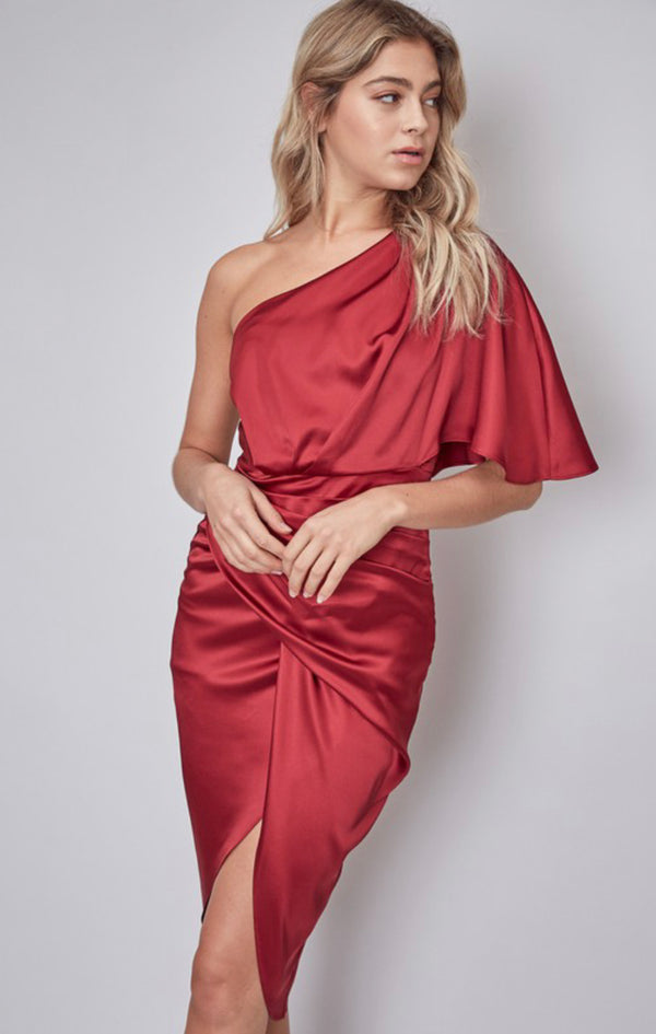 Flame Wrap Midi Dress