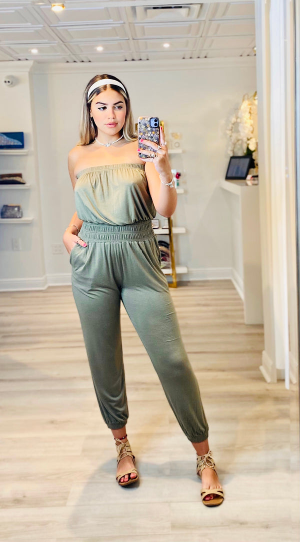 Lenora Olive Jumpsuit