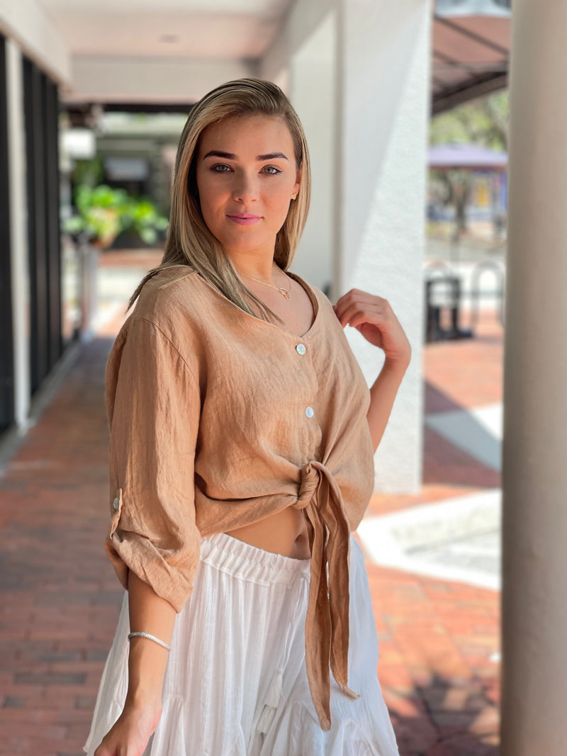 Amy Rolled Over Sleeve Top